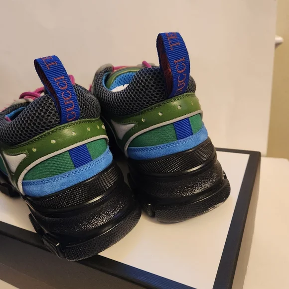 Gucci - Flashtrek Reflective Leather, Suede and Mesh Sneakers - Multi 9 BNWB - Picture 9 of 13